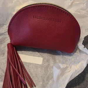 Portland Leather Goods taco tassel pouch in CRANBERRY